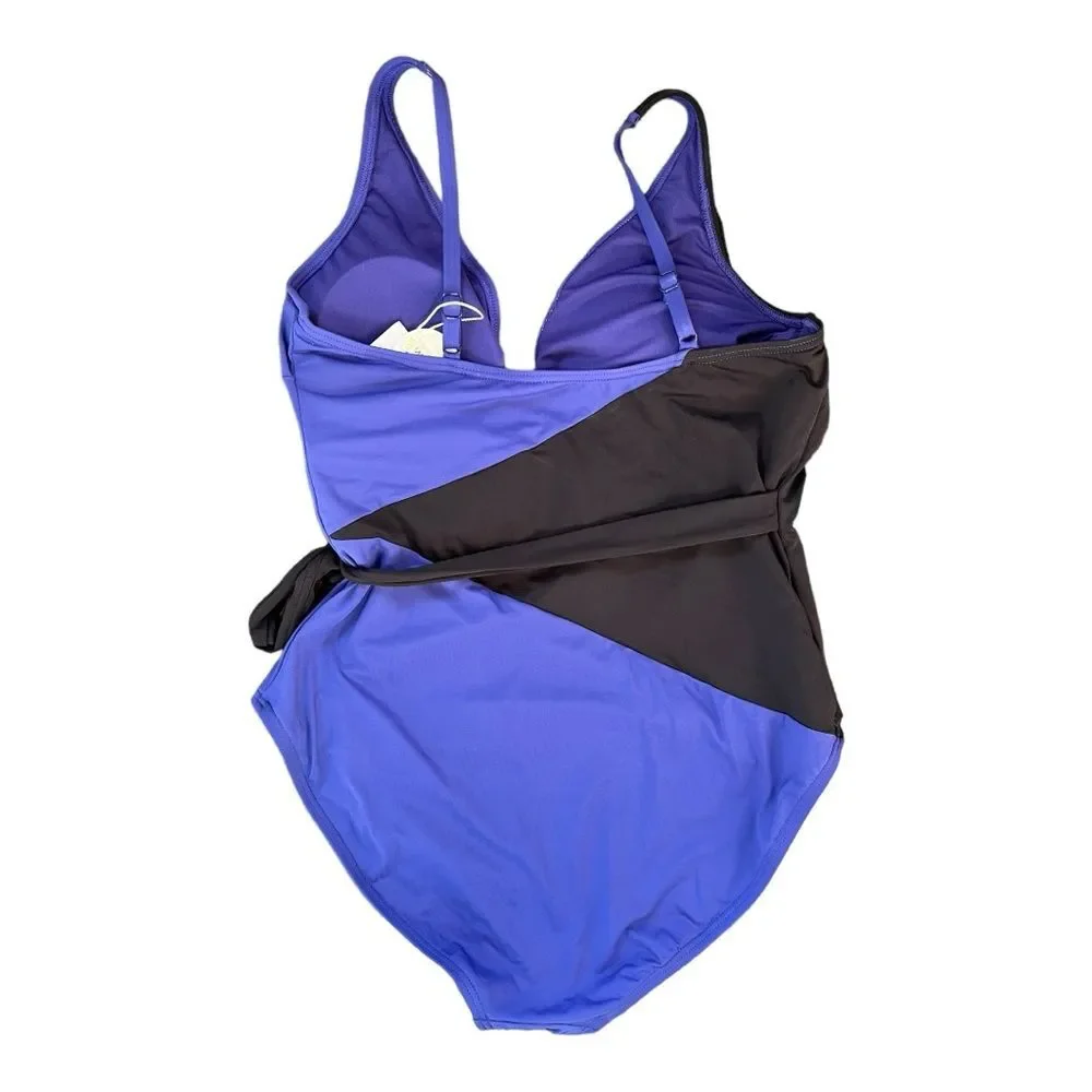 NWT COCO REEF Contours | Colorblocked Surplice Tummy Control‎ One Piece Swimsuit - Picture 4 of 7